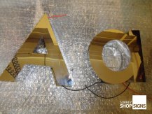 A a polished gold 3D letters