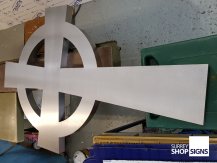 traditional chruch steel cross sign