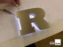 brushed letter r