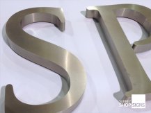 brushed stainless steel 3d letters PS
