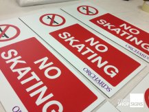 no scating vinyl signs