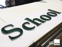 school letters green acrylic