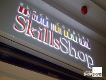skills shop illuminated sign