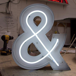 Built up letter with neon light