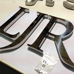 polished stainless steel office sign letters
