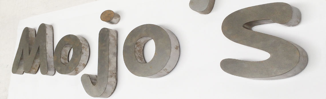 corroded mild steel letters